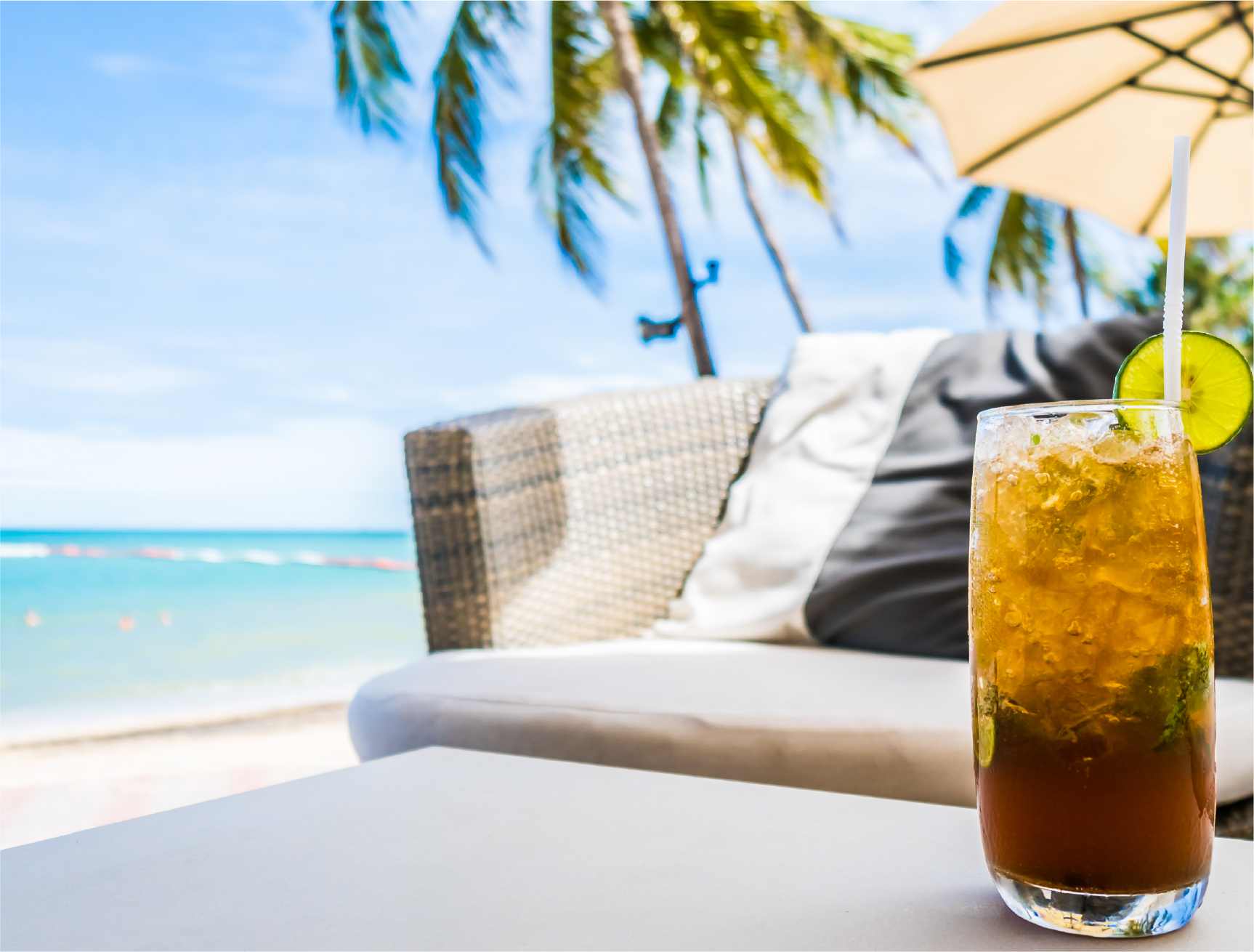 Beach loungers and daybeds at Palm Beach Watamu