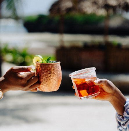 Friends enjoying at Palm Beach Bar & Restaurant Watamu