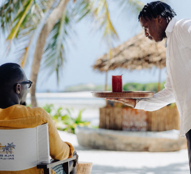 Cocktails and sunset views at Palm Beach Watamu