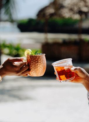 Food and cocktails at Palm Beach Watamu